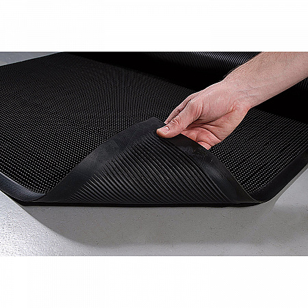 Mat-A-Dor Entrance Scraper Mat, Black Fingertip Textured Rubber Surface, 24