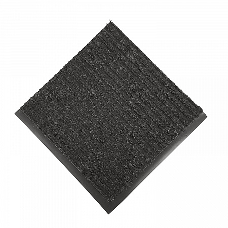 Needle-Rib Wiper/Scraper Mat, Rectangular, Charcoal Gray Ribbed Surface, 36
