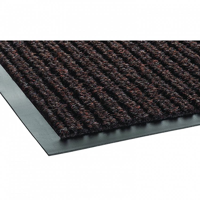 Needle-Rib Wiper/Scraper Mat, Rectangular, Brown Ribbed Surface, 36" x 60" (NR0035BR)