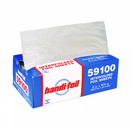 Interfolded Foil Sheets, 55 Gauge, 9 x 10.75, 500/Box, 6 Boxes/Carton (59100)