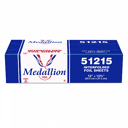 Medallion Interfolded Foil Sheets, 12 x 10.75, 500/Box, 6 Boxes/Carton (51215)