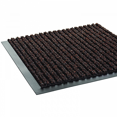 Needle-Rib Wiper/Scraper Mat, Rectangular, Brown Ribbed Surface, 36