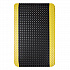 Industrial Deck Plate Anti-Fatigue Mat, Rectangular, Black/Yellow Raised Diamond Surface, 24