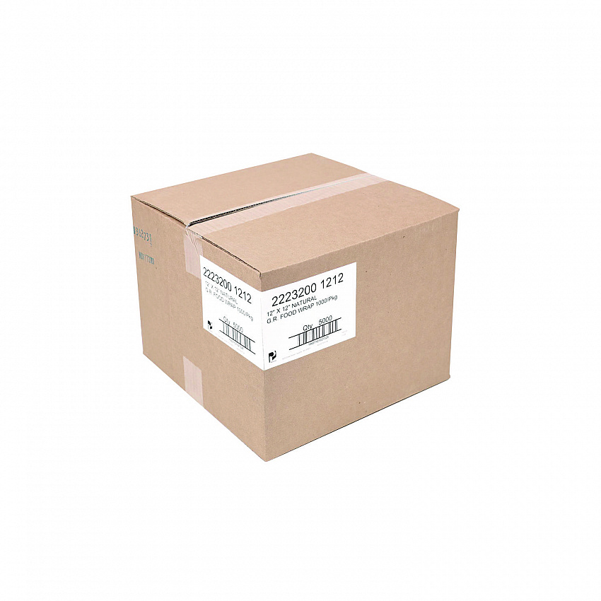 Grease-Resistant Food Wrap, 12 x 12, Natural, 5,000/Carton (WG01009)