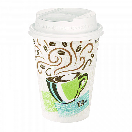 Smart Top Reclosable Lids for Hot Cups, Fits 10 oz to 20 oz Hot Cups, Plastic, White, 1,000/Carton (DSL9542)