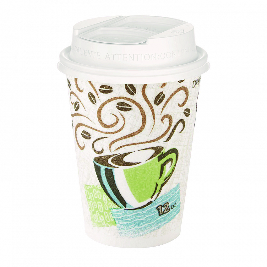 Smart Top Reclosable Lids for Hot Cups, Fits 10 oz to 20 oz Hot Cups, Plastic, White, 1,000/Carton (DSL9542)