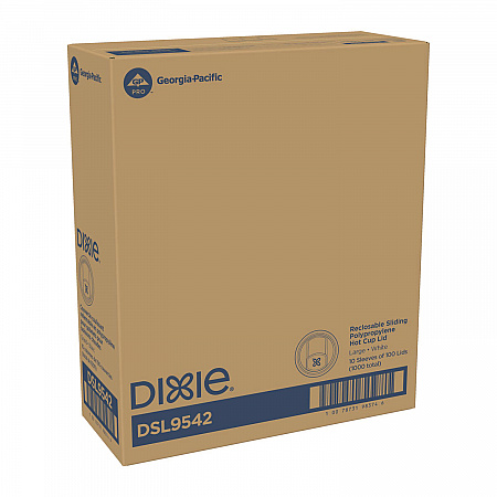 Smart Top Reclosable Lids for Hot Cups, Fits 10 oz to 20 oz Hot Cups, Plastic, White, 1,000/Carton (DSL9542)