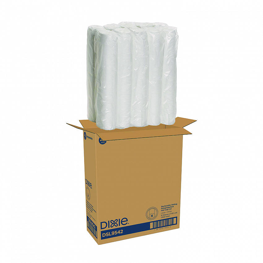 Smart Top Reclosable Lids for Hot Cups, Fits 10 oz to 20 oz Hot Cups, Plastic, White, 1,000/Carton (DSL9542)