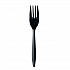 Mediumweight Wrapped Polypropylene Cutlery, Fork, Plastic, Black, 1,000/Carton (FORKBLPPIW)