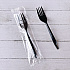 Mediumweight Wrapped Polypropylene Cutlery, Fork, Plastic, Black, 1,000/Carton (FORKBLPPIW)