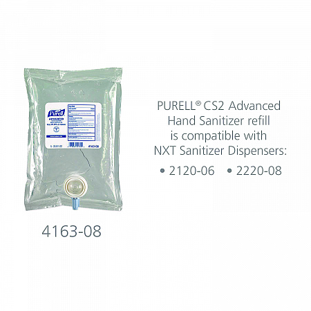 Advanced Hand Sanitizer Green Certified Gel Refill, For CS2 Dispensers, 1,000 mL, Fragrance-Free, 8/Carton (416308CT)