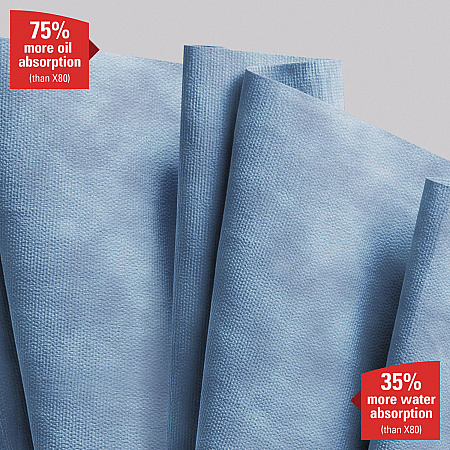 X90 Cloths, Jumbo Roll, 2-Ply, 12.4 x 12.2, Blue Denim, 450/Roll (12889)