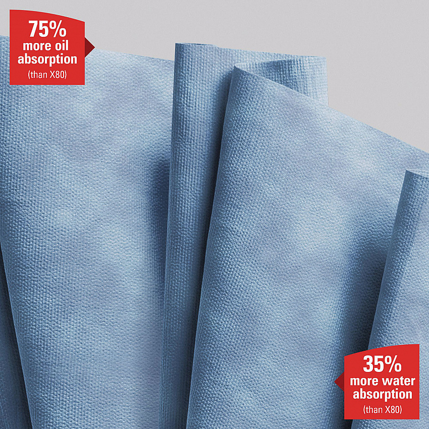 X90 Cloths, Jumbo Roll, 2-Ply, 12.4 x 12.2, Blue Denim, 450/Roll (12889)
