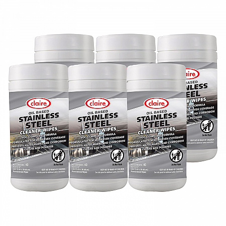 Stainless Steel Cleaner Wipes, 9.5 x 12, Citrus, Purple, 40 Wipes/Canister, 6 Canisters/Carton (993)