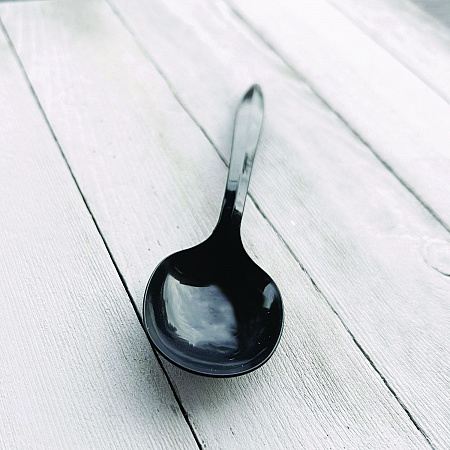 Mediumweight Polypropylene Cutlery, Soup Spoon, Plastic, Black, 1,000/Carton (SOUPBLMW)