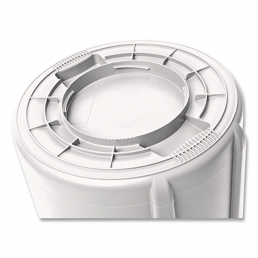 Vented Round Brute Container, 10 gal, Plastic, White (2610WHI)