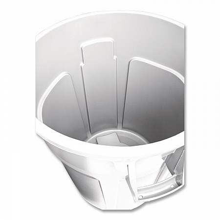 Vented Round Brute Container, 10 gal, Plastic, White (2610WHI)
