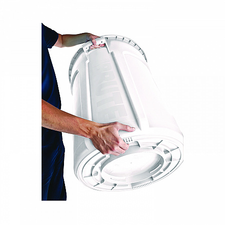 Vented Round Brute Container, 32 gal, Plastic, White (2632WHI)