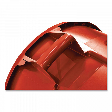Vented Round Brute Container, 10 gal, Plastic, Red, 6/Carton (2610REDCT)