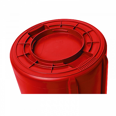 Vented Round Brute Container, 44 gal, Plastic, Red (264360REDEA)