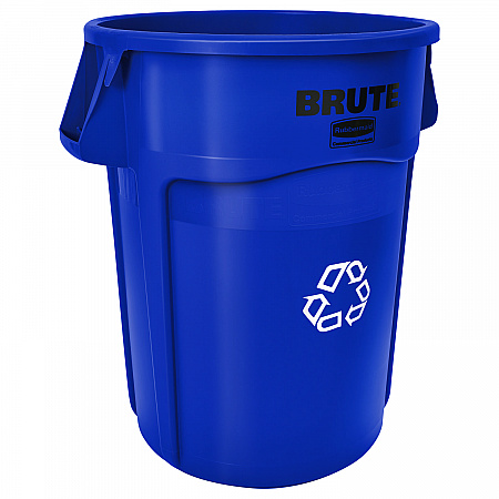 Brute Recycling Container, 44 gal, Polyethylene, Blue (264307BLU)