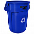 Brute Recycling Container, 44 gal, Polyethylene, Blue (264307BLU)
