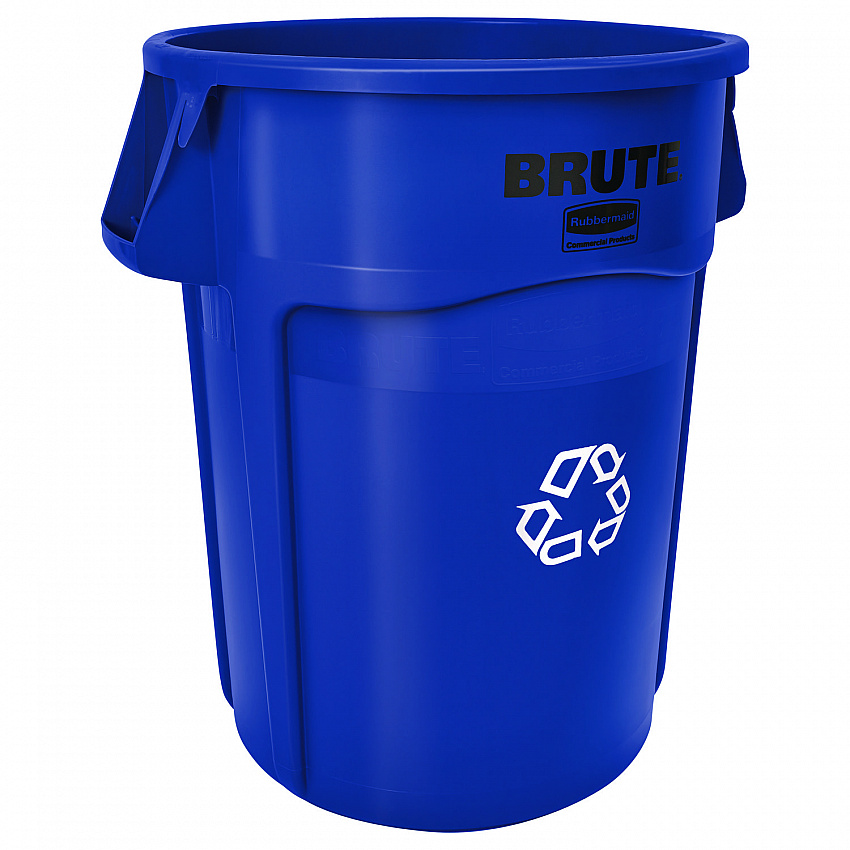 Brute Recycling Container, 44 gal, Polyethylene, Blue (264307BLU)