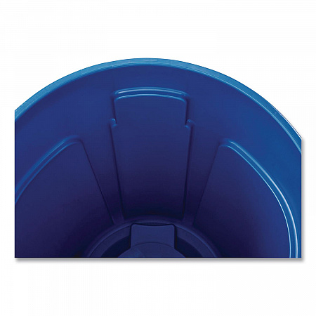 Vented Round Brute Container, 44 gal, Plastic, Blue (264360BE)