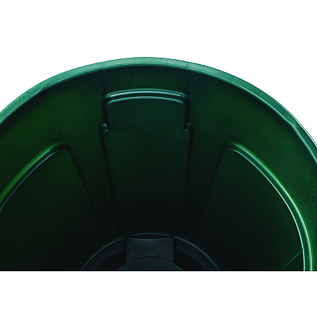 Vented Round Brute Container, 10 gal, Plastic, Dark Green (FG261000DGRN)