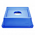 Untouchable Bottle and Can Recycling Top, Round Opening,  20.13w x 20.13d x 6.25h, Blue (2791BLU)