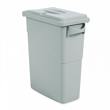Slim Jim Confidential Document Waste Receptacle with Lid, 23 gal, Light Gray (9W15LGY)