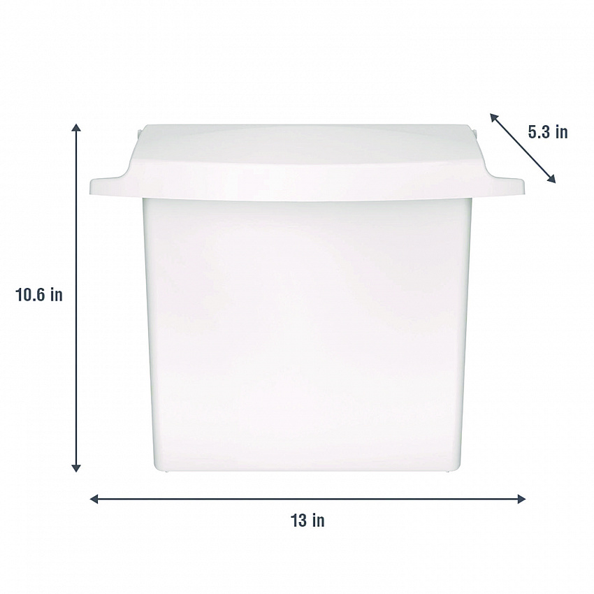 Sanitary Napkin Receptacle with Rigid Liner, Plastic, White (614000)