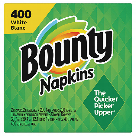 Quilted Napkins, 1-Ply, 12.1 x 12, White, 400/Pack, 4 Packs/Carton (19096)