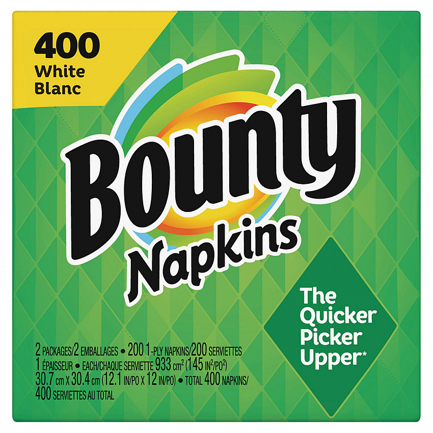 Quilted Napkins, 1-Ply, 12.1 x 12, White, 400/Pack, 4 Packs/Carton (19096)