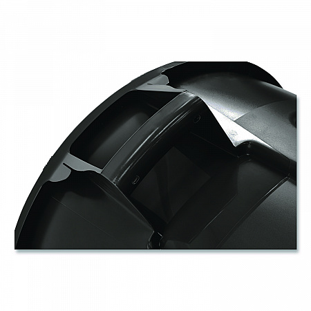 Vented Round Brute Container, 44 gal, Plastic, Black (264360BK)