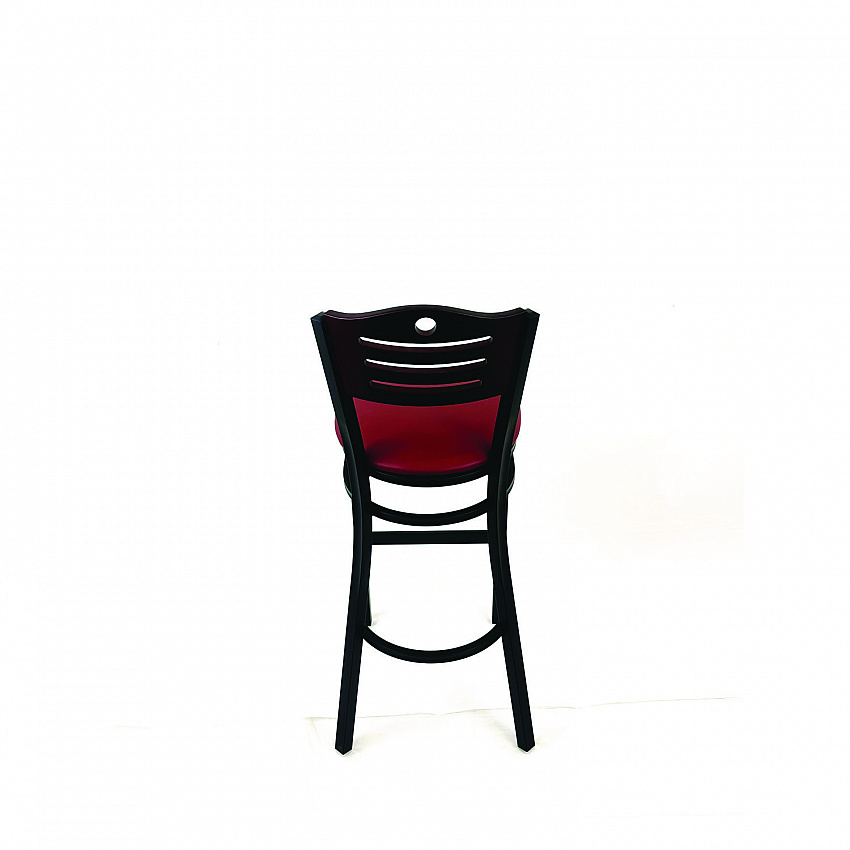 Eagle Series Barstool, Supports Up to 300 lb, 28.5" Seat Height, Burgundy Seat, Dark Mahogany Back, Black Base (EBBVBURB)