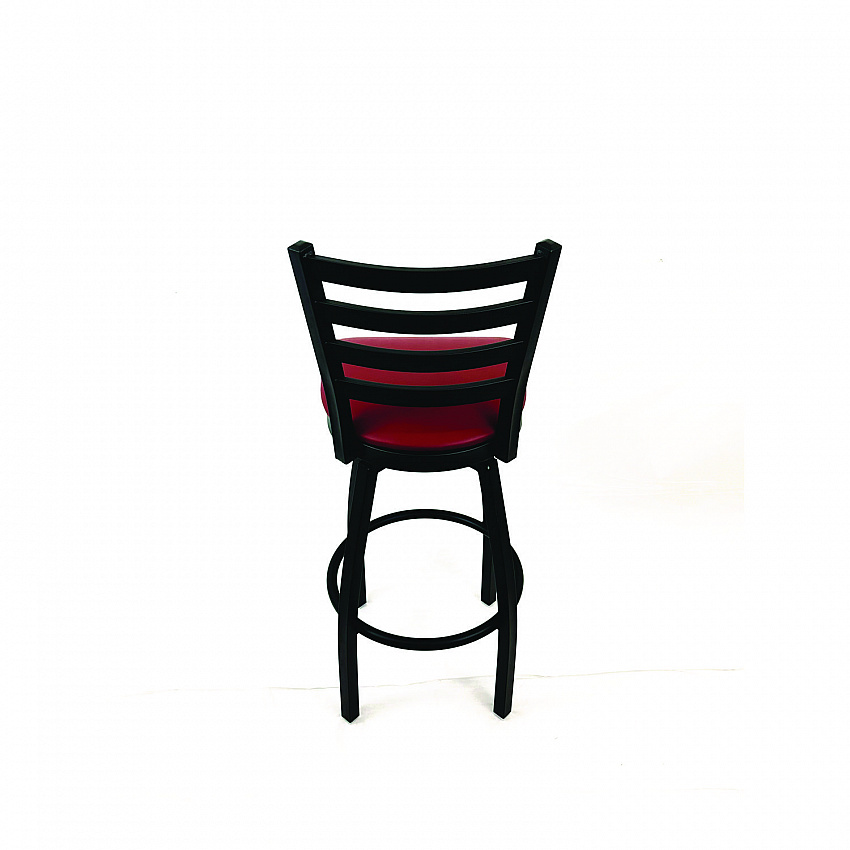 Boggs Series Barstool, Supports Up to 300 lb, 30.5" Seat Height, Burgundy Seat, Black Back, Black Base (BBBVSBUR)