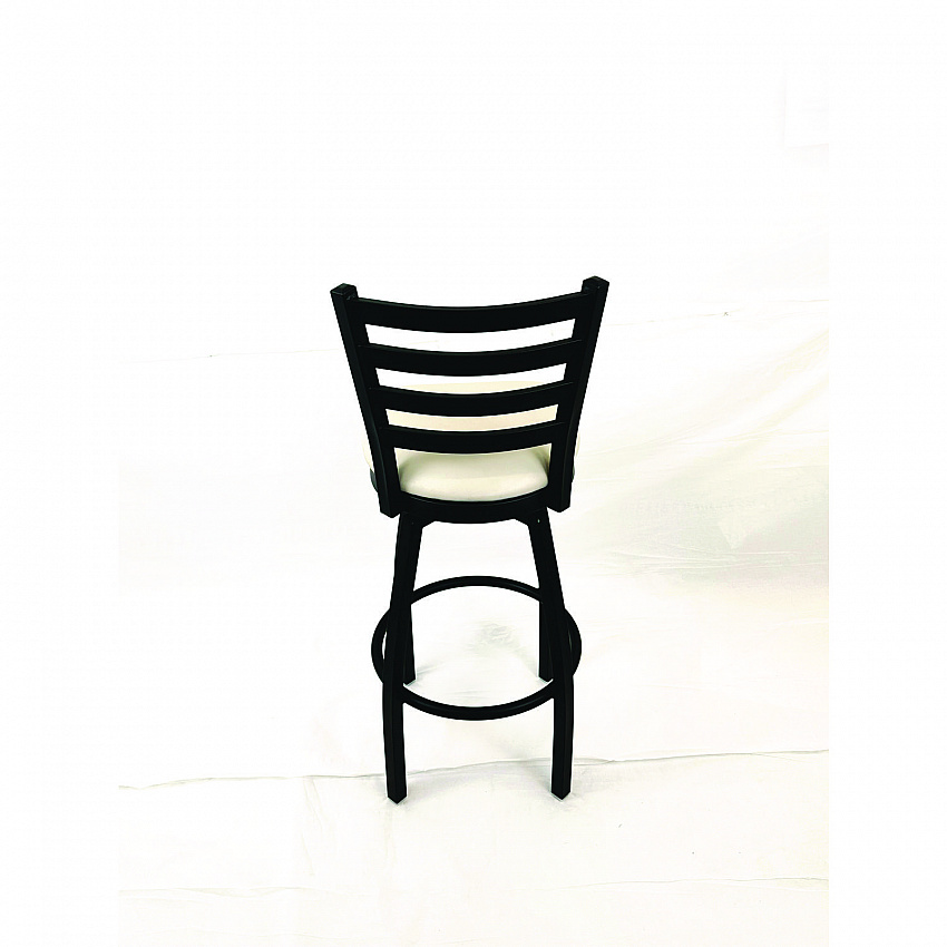 Boggs Series Barstool, Supports Up to 300 lb, 30.5" Seat Height, Cream Seat, Black Back, Black Base (BBBVSCRM)