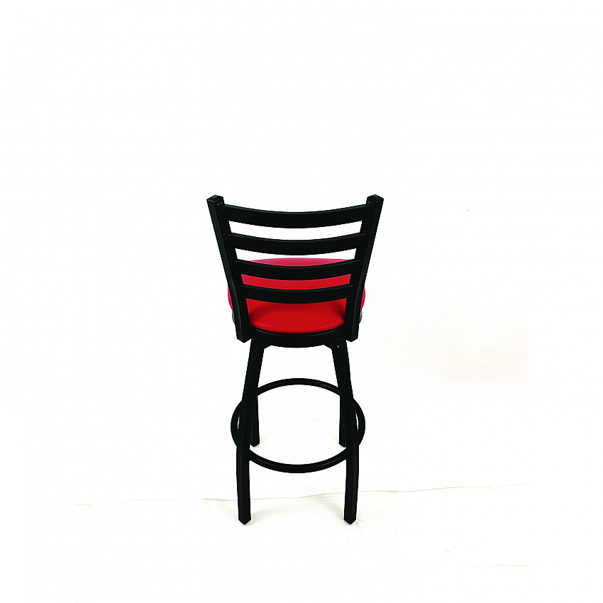 Boggs Series Barstool, Supports Up to 300 lb, 30.5" Seat Height, Red Seat, Black Back, Black Base (BBBVSRED)