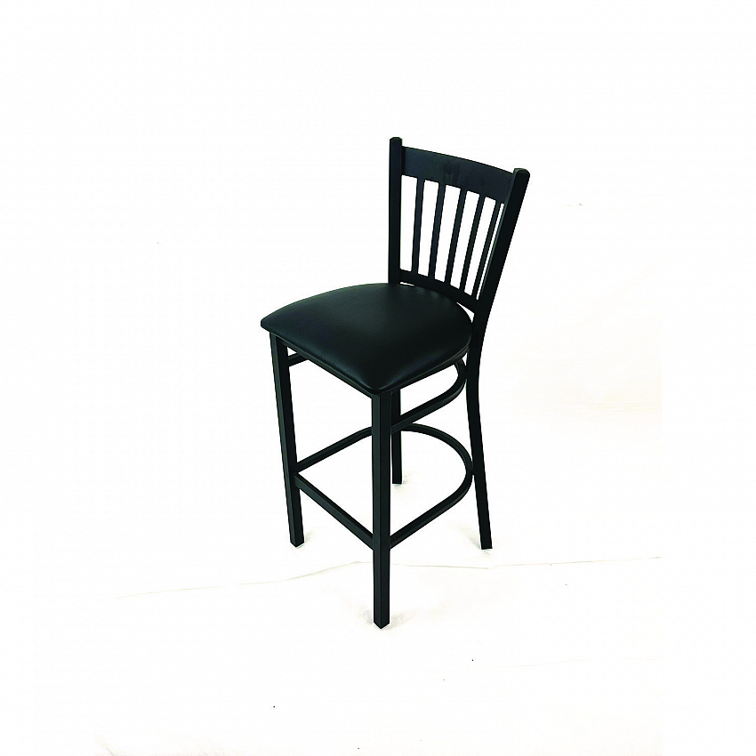 Cobra Series Barstool, Supports Up to 300 lb, 28.5" Seat Height, Black Seat, Black Back, Black Base (CBBVSBLK)