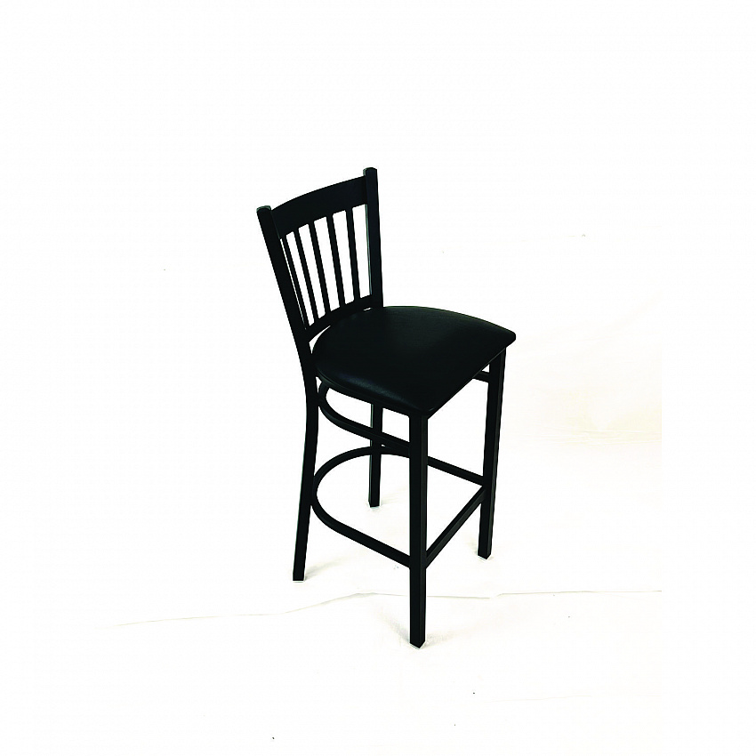 Cobra Series Barstool, Supports Up to 300 lb, 28.5" Seat Height, Black Seat, Black Back, Black Base (CBBVSBLK)