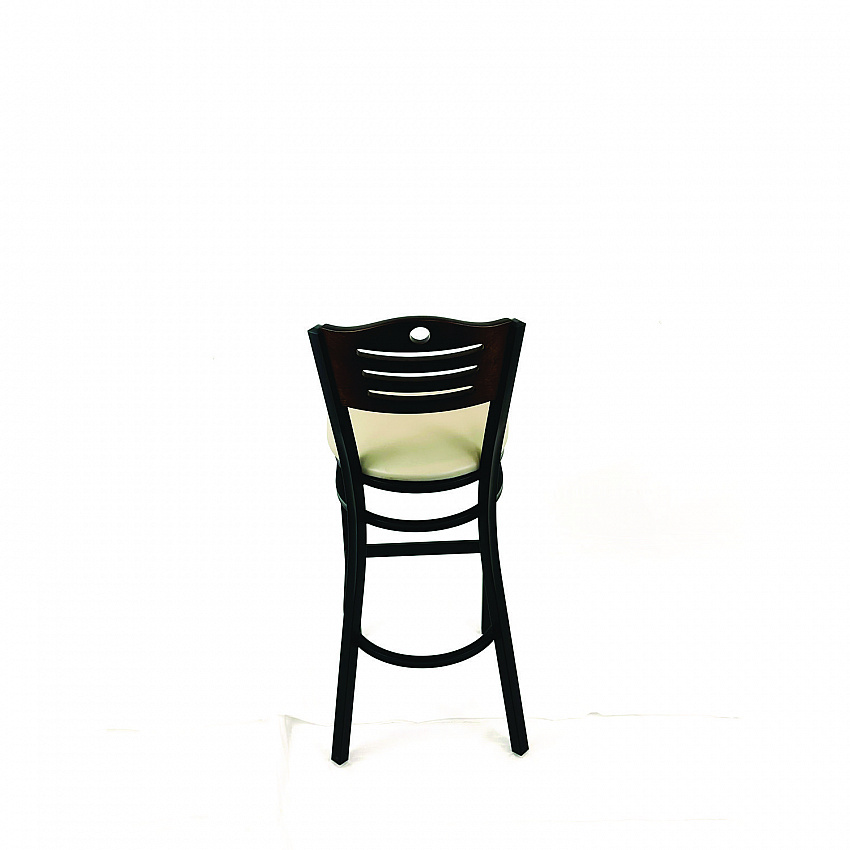 Eagle Series Barstool, Supports Up to 300 lb, 28.5" Seat Height, Taupe Seat, Dark Walnut Back, Black Base (EBBVTAUC)
