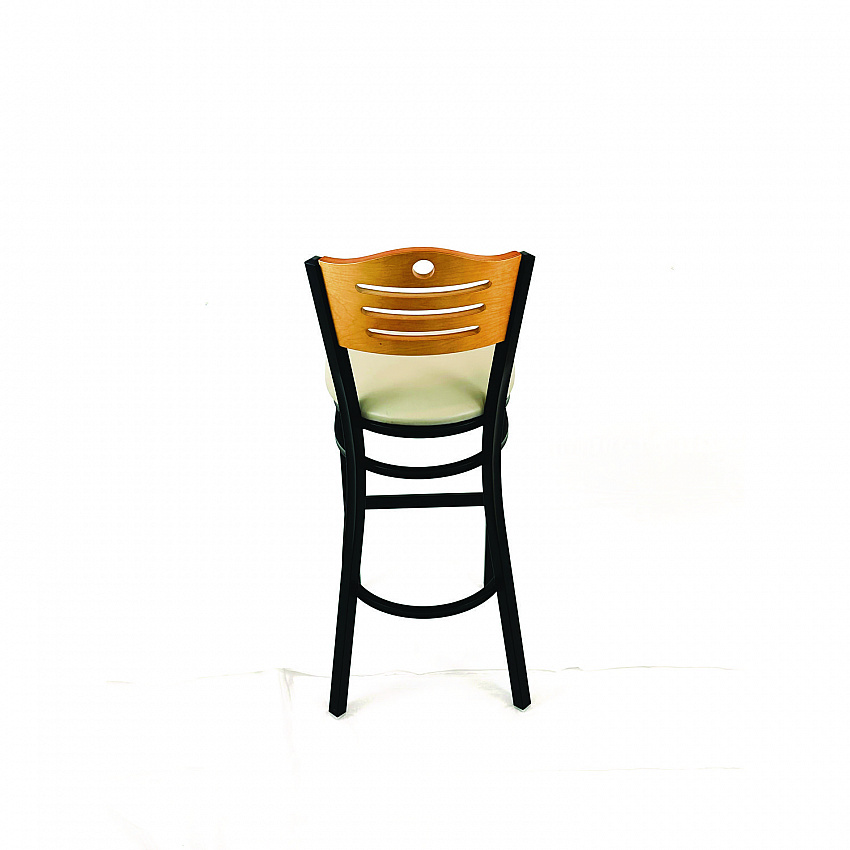 Eagle Series Barstool, Supports Up to 300 lb, 28.5" Seat Height, Taupe Seat, Natural Back, Black Base (EBBVTAUD)
