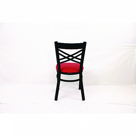 X Series Chair, Supports Up to 300 lb, 18" Seat Height, Red Seat, Black Back, Black Base (XCHBVSRED)