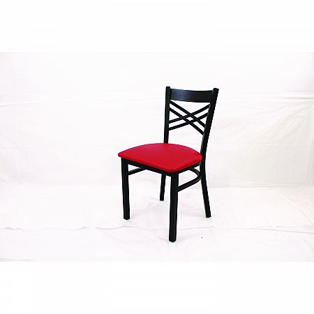 X Series Chair, Supports Up to 300 lb, 18" Seat Height, Red Seat, Black Back, Black Base (XCHBVSRED)