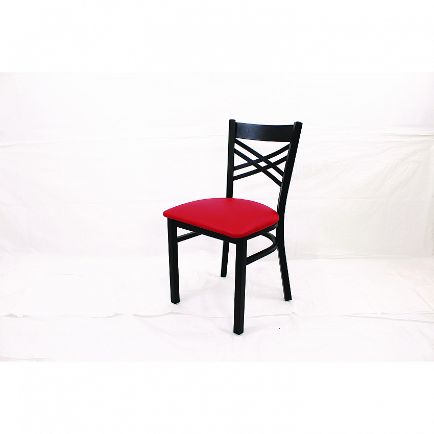 X Series Chair, Supports Up to 300 lb, 18" Seat Height, Red Seat, Black Back, Black Base (XCHBVSRED)