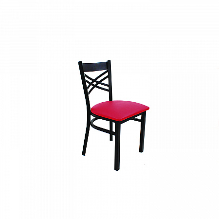 X Series Chair, Supports Up to 300 lb, 18" Seat Height, Red Seat, Black Back, Black Base (XCHBVSRED)