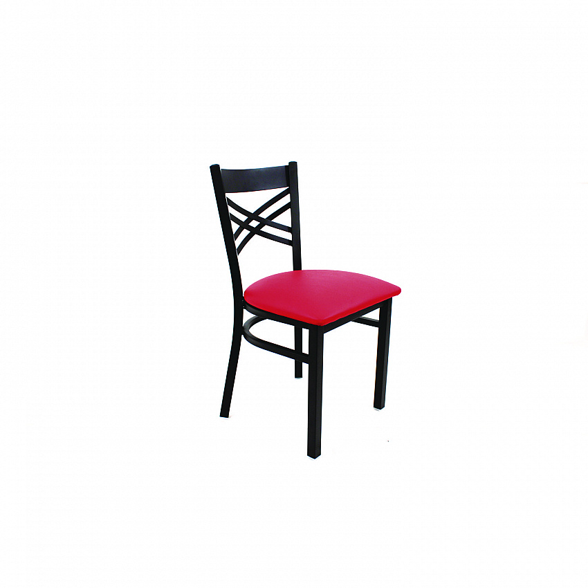 X Series Chair, Supports Up to 300 lb, 18" Seat Height, Red Seat, Black Back, Black Base (XCHBVSRED)