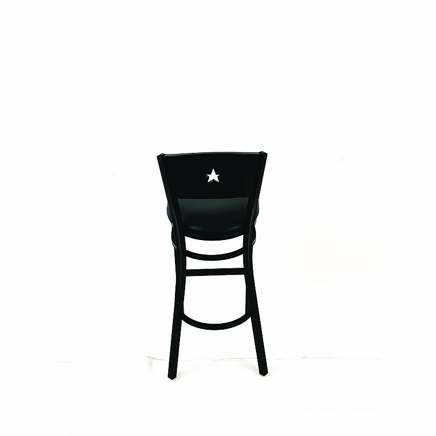 Liberty Series Barstool, Supports Up to 300 lb, 28.5" Seat Height, Black Seat, Dark Mahogany Back, Black Base (LBBVBLKB)