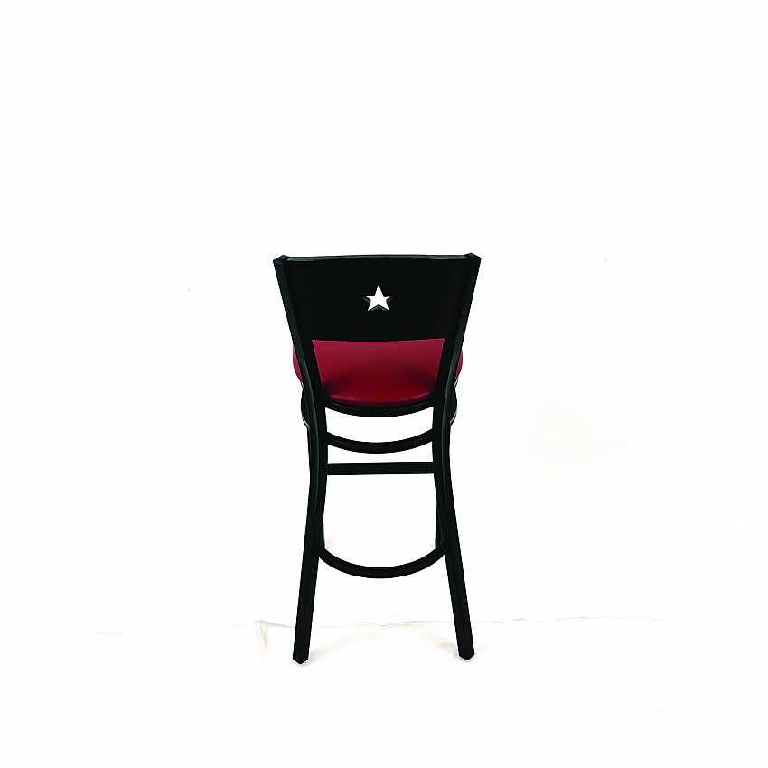 Liberty Series Barstool, Supports Up to 300 lb, 28.5" Seat Height, Burgundy Seat, Dark Mahogany Back, Black Base (LBBVBURB)